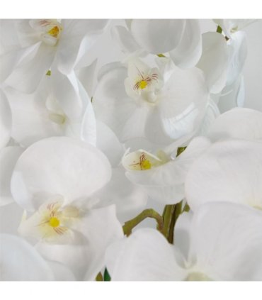 85cm Artificial Deluxe Bush Orchid White