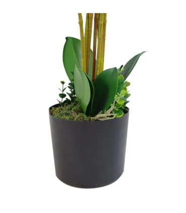 85cm Artificial Deluxe Bush Orchid White