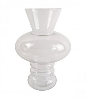 35cm Bubble Clear Glass Vase