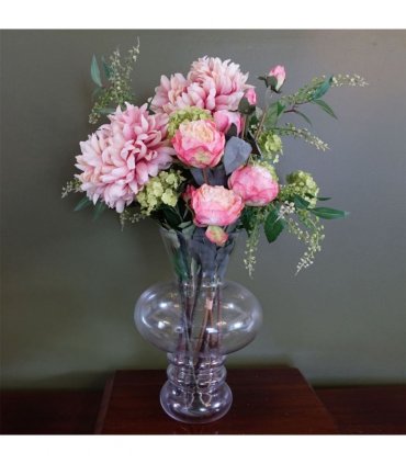 35cm Bubble Clear Glass Vase