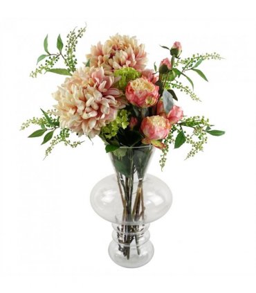 35cm Bubble Clear Glass Vase