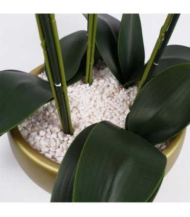 60cm Orchid Artificial Pink- Gold Ceramic Planter