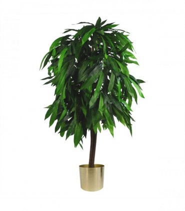 120cm Large Artificial Mango Tree Plant with Metal Planter