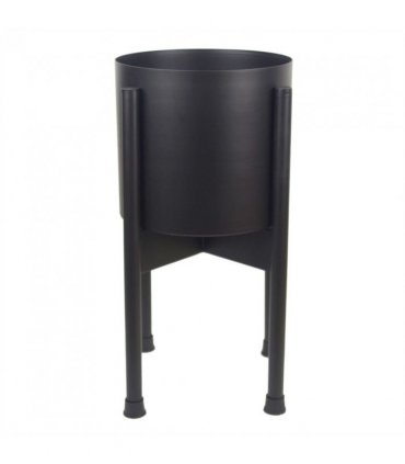 Leaf Metal Planter Plant Pot Black 20 x 18cm