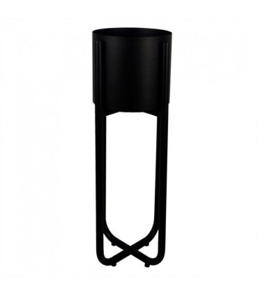 Leaf Metal Planter Plant Pot Black 20 x 18cm