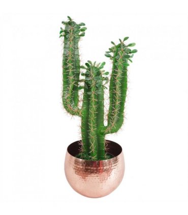 Large Metal Planter 22 x 18cm Hammered Copper Colour Straight Edge