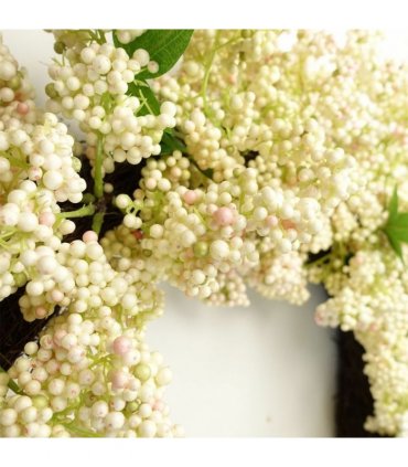 55cm Artificial Hanging White Berries Wreath