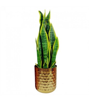 Honeycomb Metal Planter Gold 18cm x 15.5cm
