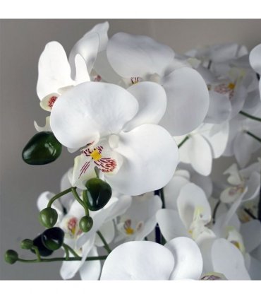 60cm Orchid Artificial White Black Ceramic Planter