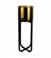 Tall Black Stand with Gold Metal Planter 62cm x 18cm