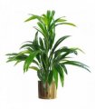65cm Artificial Large Leaf Bamboo Shrub Plant with Gold Metal Planter