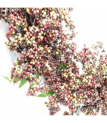 55cm Artificial Hanging Black Berries Wreath