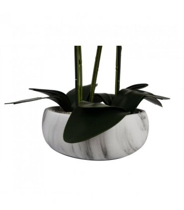 60cm Orchid Artificial White Marble Effect Ceramic Planter