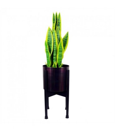 Leaf Metal Planter Plant Pot Iridescent Rainbow Finish 20 x 18cm