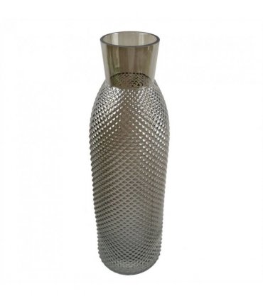 50cm Smoke Grey Diamond Tall Glass Vase