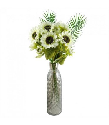 50cm Smoke Grey Diamond Tall Glass Vase