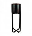 Tall Black Stand with Iridescent Rainbow Metal Planter 62cm x 18cm