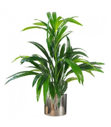 Metal Planter Plant Pot with Polished Silver Finish 20 x 18cm