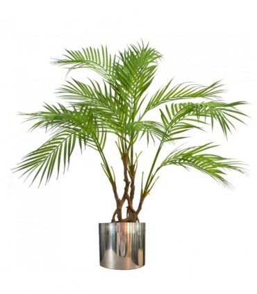 Metal Planter Plant Pot with Polished Silver Finish 20 x 18cm