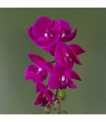 46cm Artificial Orchid Dark Pink and Gold