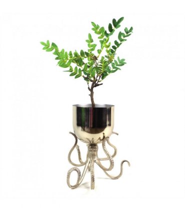 28cm Silver Metal Octopus Bowl Style Planter