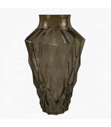 30cm Brown Geometric Glass Vase