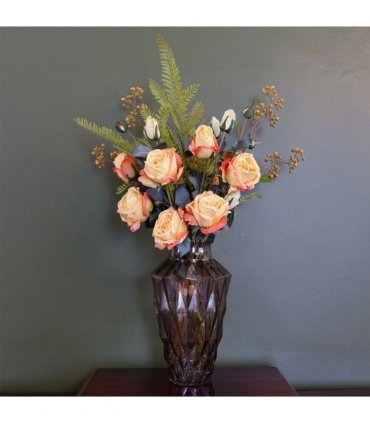 30cm Brown Geometric Glass Vase