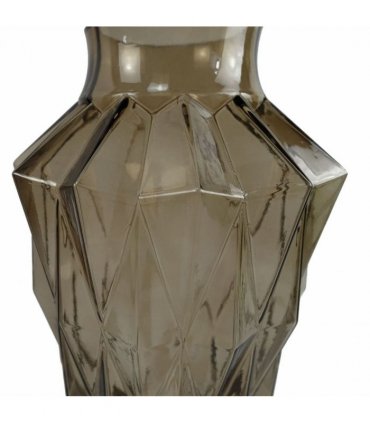 30cm Brown Geometric Glass Vase