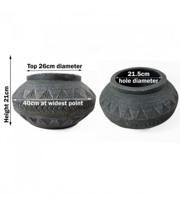 21cm x 40cm Large Grey Gliese Triangle Planter
