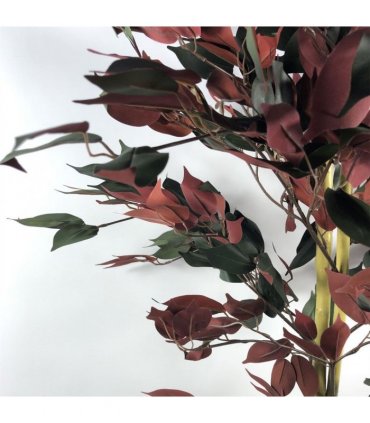 120cm (4ft) Artificial Red Ficus Tree With Gold Metal Planter