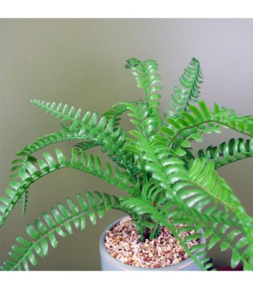 40cm Artificial Fern Plant with Ceramic Planter & Stand