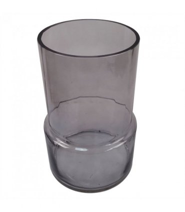 26cm Grey Smoke Glass Vase
