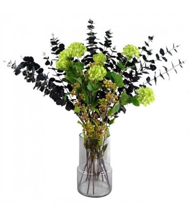 26cm Grey Smoke Glass Vase