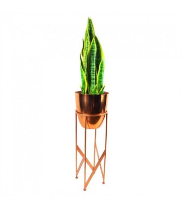 90cm Copper Planter with Artificial Yukka Plant