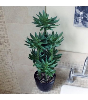 60cm Artificial Tropical Yukka Palm Potted in Planter