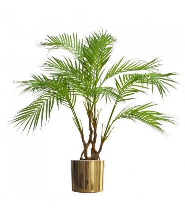 Leaf Metal Planter Plant Pot with Polished Gold Finish 20 x 18cm
