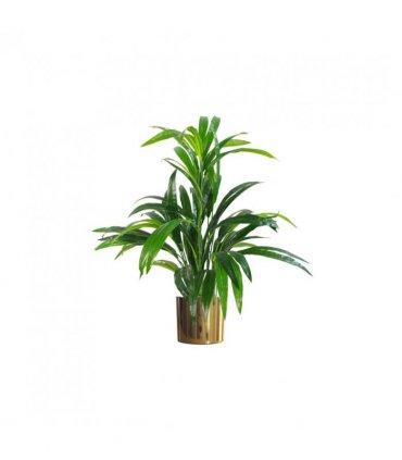 Leaf Metal Planter Plant Pot with Polished Gold Finish 20 x 18cm