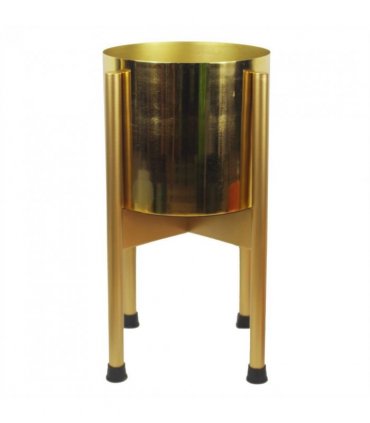 Leaf Metal Planter Plant Pot with Polished Gold Finish 20 x 18cm