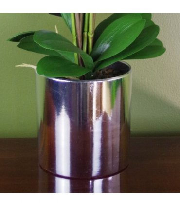 52cm Artificial Orchid Large Dark Pink and Silver