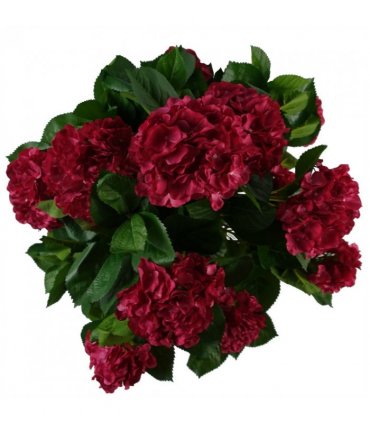 75cm Artificial Pink Bush Hydrangea Plant Potted
