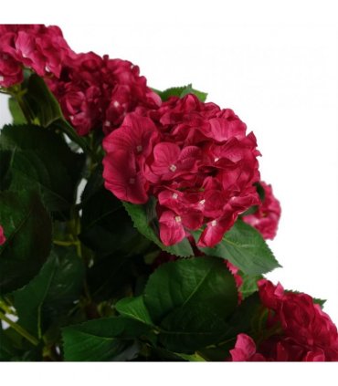 75cm Artificial Pink Bush Hydrangea Plant Potted