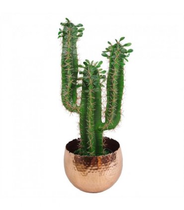 Large Metal Planter 22 x 17cm Hammered Gold Colour Curvy Edge