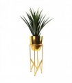 90cm Gold Planter with Artificial Yukka Plant