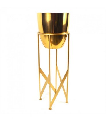 90cm Gold Planter with Artificial Yukka Plant