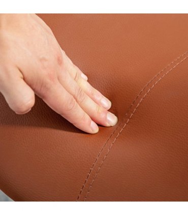 HOMCOM PU Leather Saddle Stool w/ Moulded Padded Seat Adjustable Height Brown