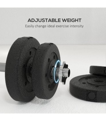 HOMCOM 30KG Adjustable Dumbbells Weight Set Hand Weight for Body Fitness