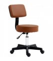 HOMCOM Adjustable Swivel Salon Chair Padded Seat Back 5 Wheels Brown
