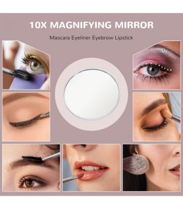 HOMCOM Hollywood Lighted Makeup Mirror with Magnifier, USB Port, Phone Holder