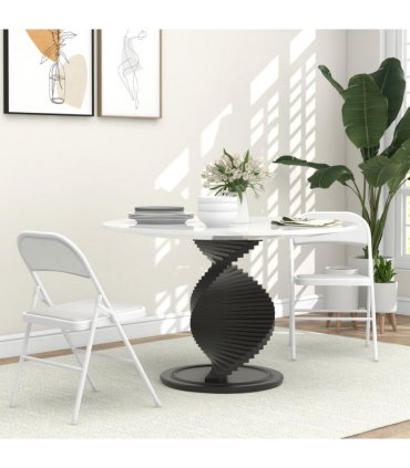 HOMCOM 2 Pack Padded Folding Chairs with Cushioned Seat and Metal Frame White