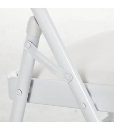 HOMCOM 2 Pack Padded Folding Chairs with Cushioned Seat and Metal Frame White